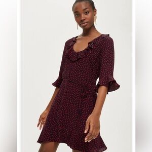 Topshop Lipstick Kisses Dress Size 4 Black Red